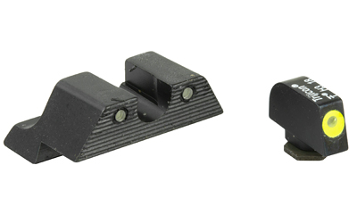 Trijicon HD XR Night Sight Set, 3 Dot Green Tritium With Yellow Front Outline, Fits Glock 17/19/26/27/33/34