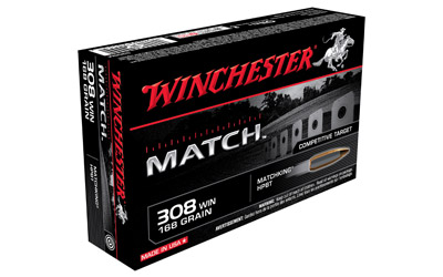 Winchester Match Competitive Target .308 Win 168gr BTHP Ammo 20 Rnd
