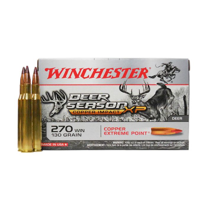 Winchester Deer Season 270 Win 130gr Copper Extreme Point Ammo 20 Rnd