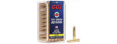 CCI TNT Green 22 WMR 30gr Jacketed Hollow Point