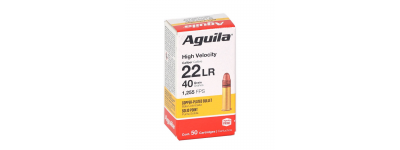 Aguila .22LR High Velocity 40gr Plated Lead Round Nose Ammo 50 Rnd