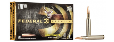 Federal Premium .270 Win 140gr Berger Hybrid Hunter Ammo 20 Rnd