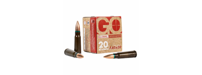 Global Ordnance 7.62x39 122gr FMJ Ammo 20 Rnd