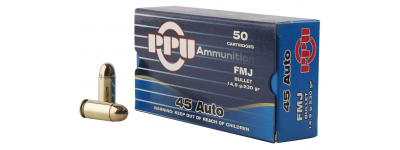 PPU 45ACP 230gr FMJ Ammo 50 Rnd