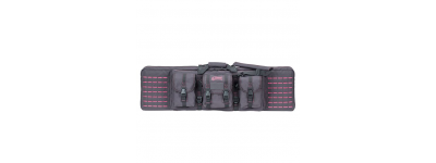 Voodoo Tactical 42" Padded Rifle Case with Mag Pouches Die Cut MOLLE Gray/Pink